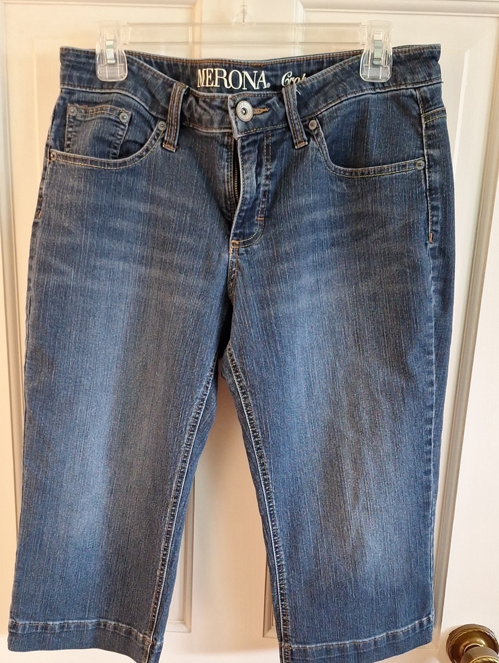 Merona Blue Cropped Denim Capris